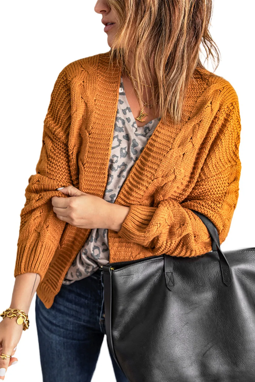 Chunky Wide Long Sleeve Knit Cardigan