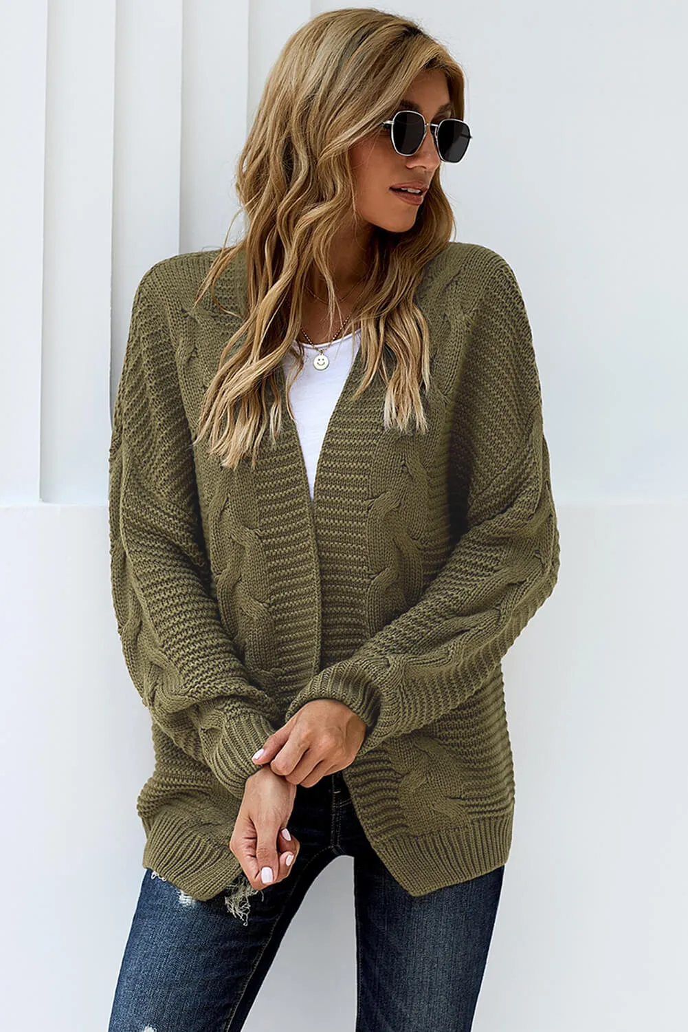 Chunky Wide Long Sleeve Knit Cardigan