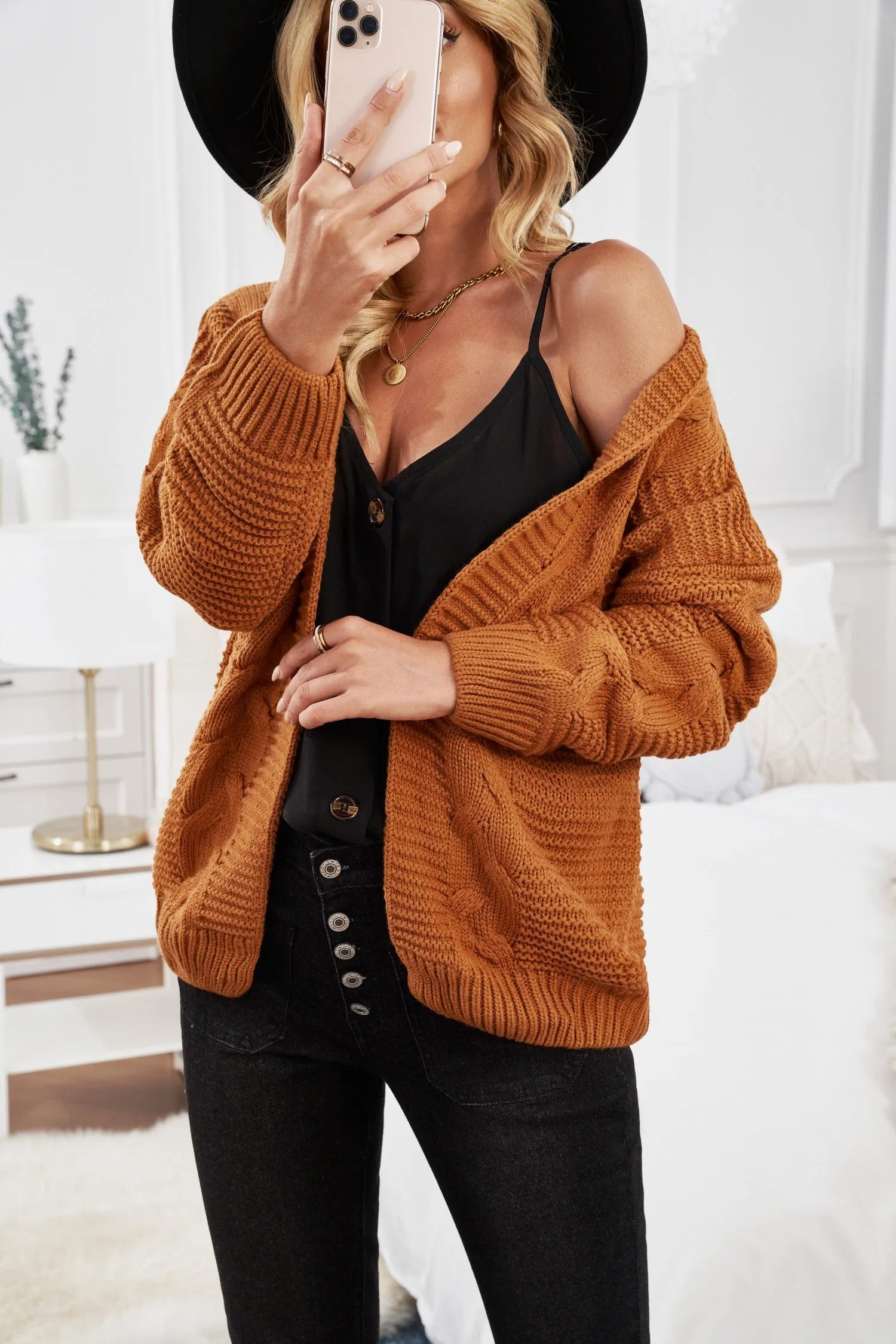 Chunky Wide Long Sleeve Knit Cardigan