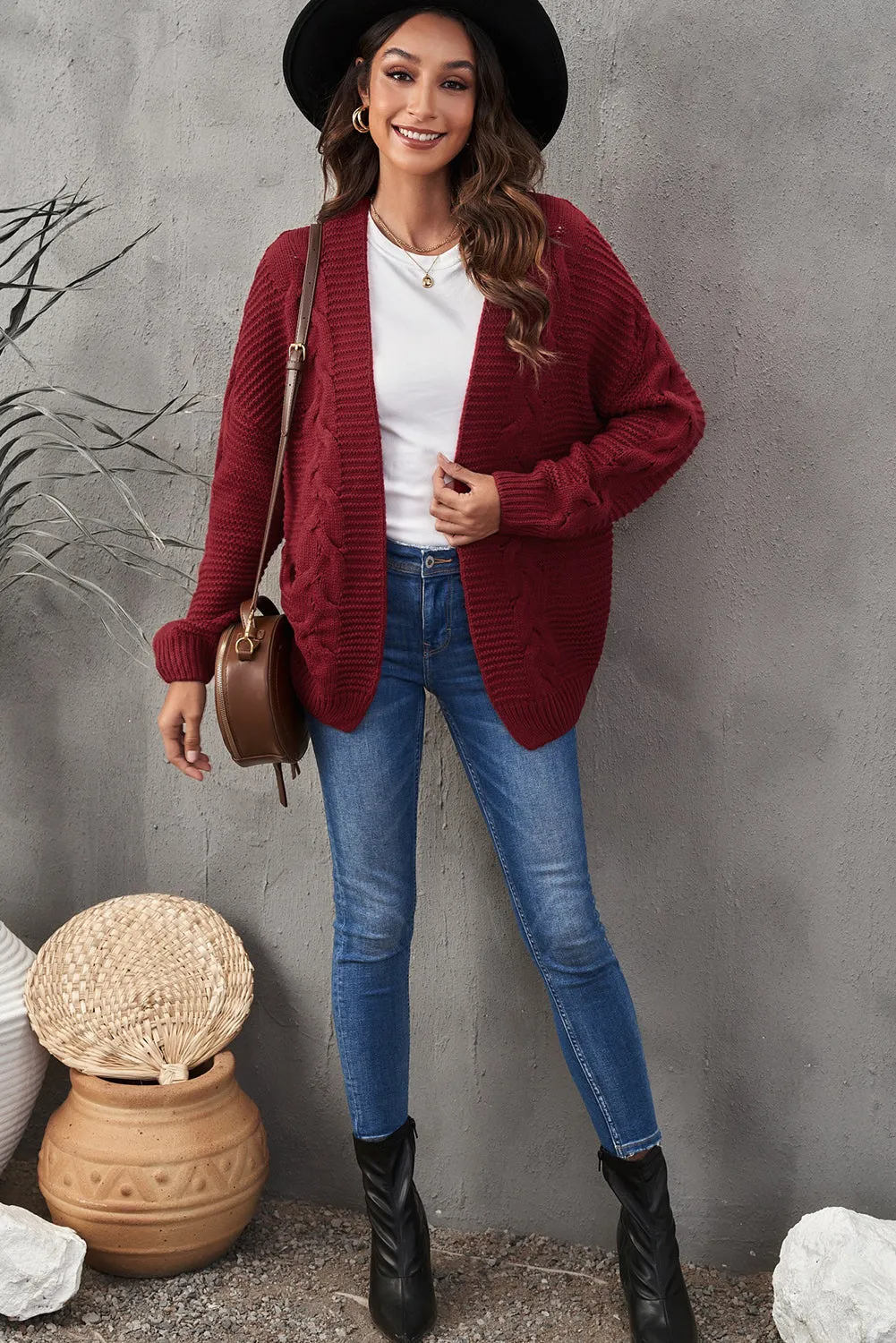 Chunky Wide Long Sleeve Knit Cardigan