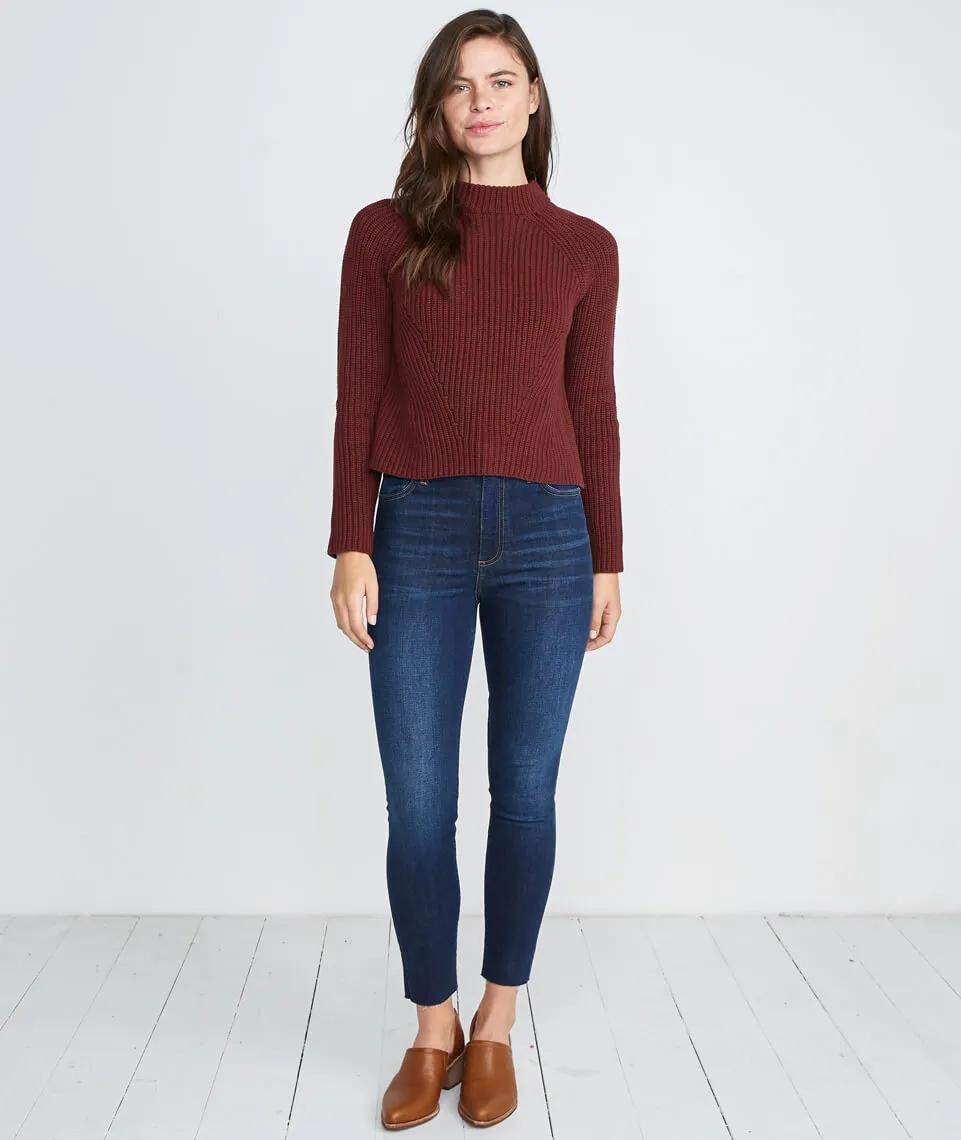 Cleo Mock Neck Sweater in Rosewood