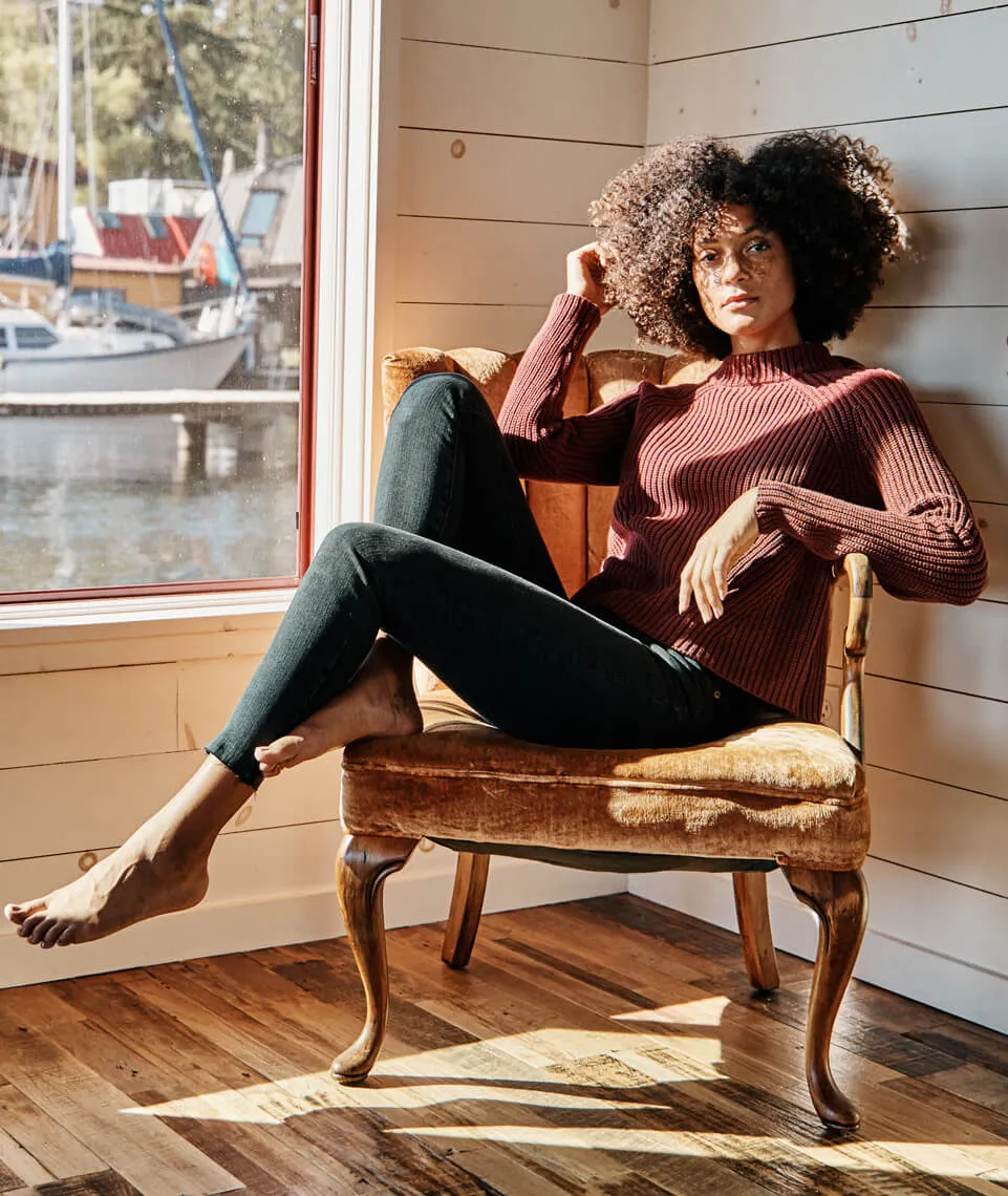 Cleo Mock Neck Sweater in Rosewood