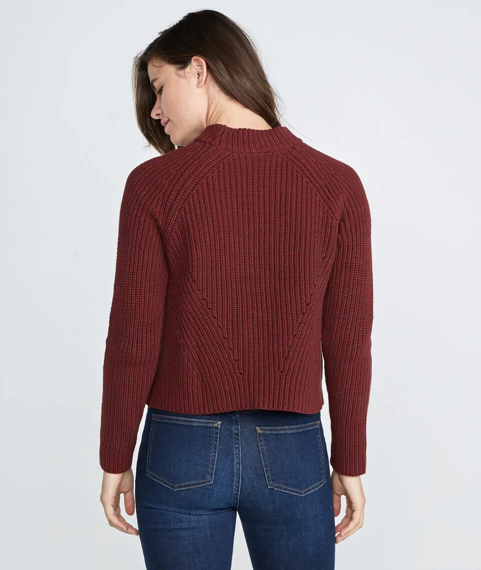 Cleo Mock Neck Sweater in Rosewood