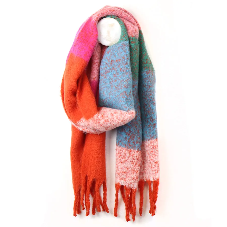 Colour Block Scarf | Red