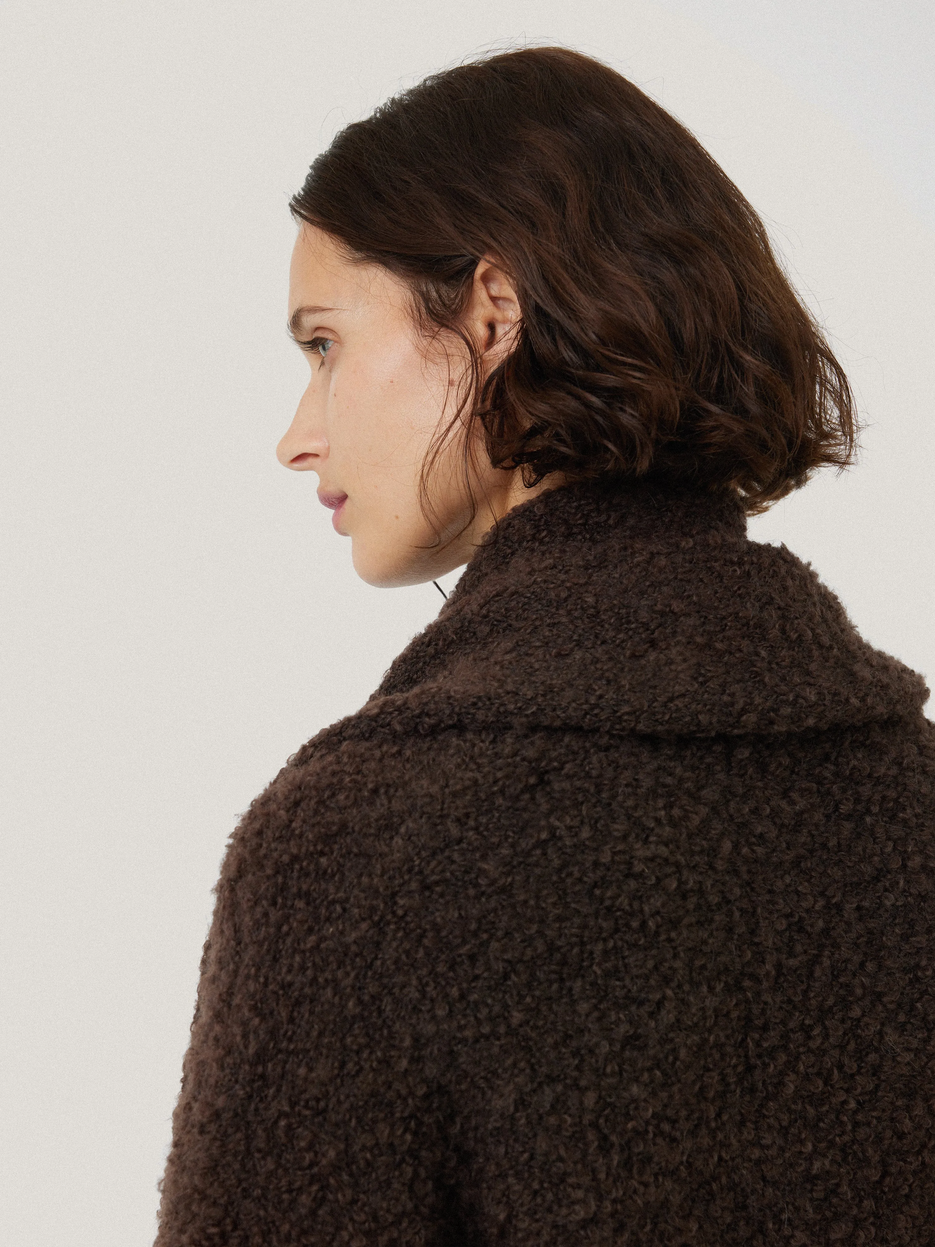 Cosy Boucle Scarf Cardi | Brown