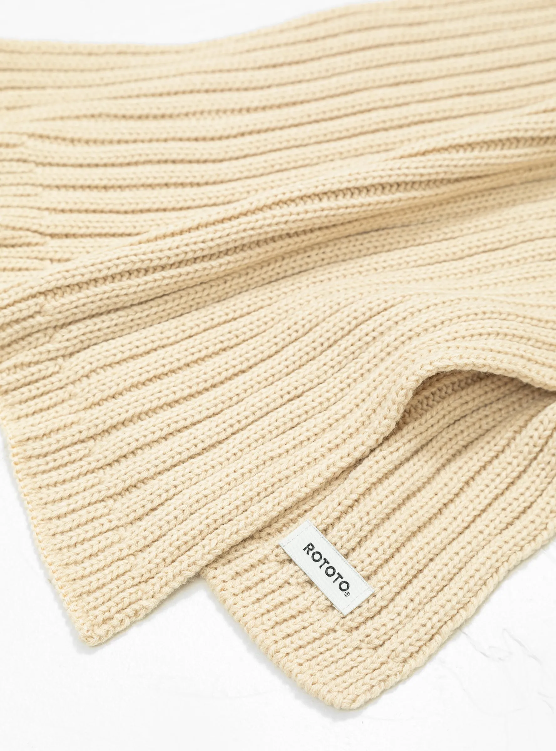 Cozy Chunky Rib Muffler Scarf Light Beige