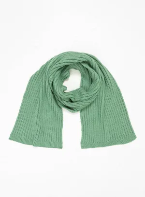 Cozy Chunky Rib Muffler Scarf Light Green