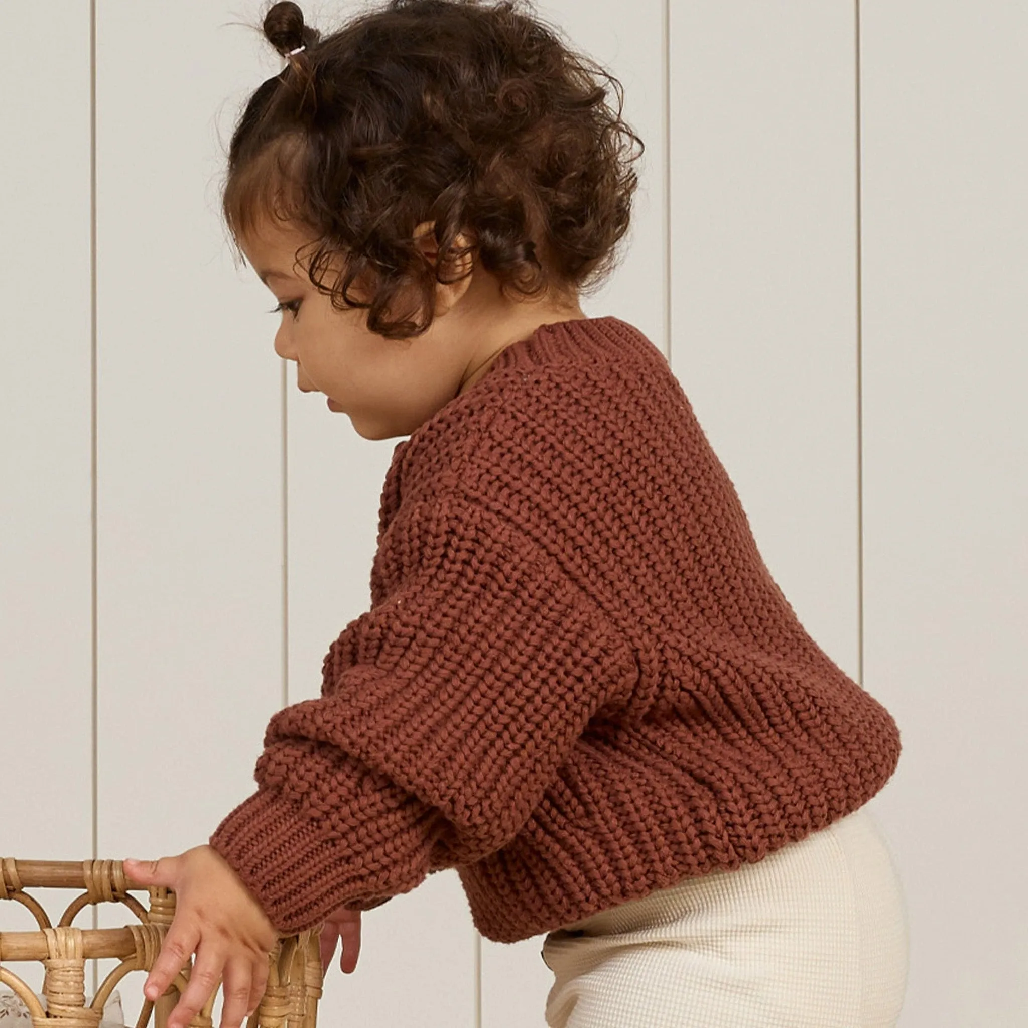 Cranberry Chunky Knit Sweater - Quincy Mae