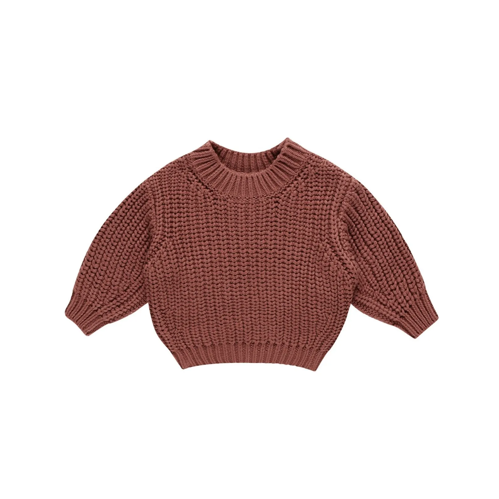 Cranberry Chunky Knit Sweater - Quincy Mae