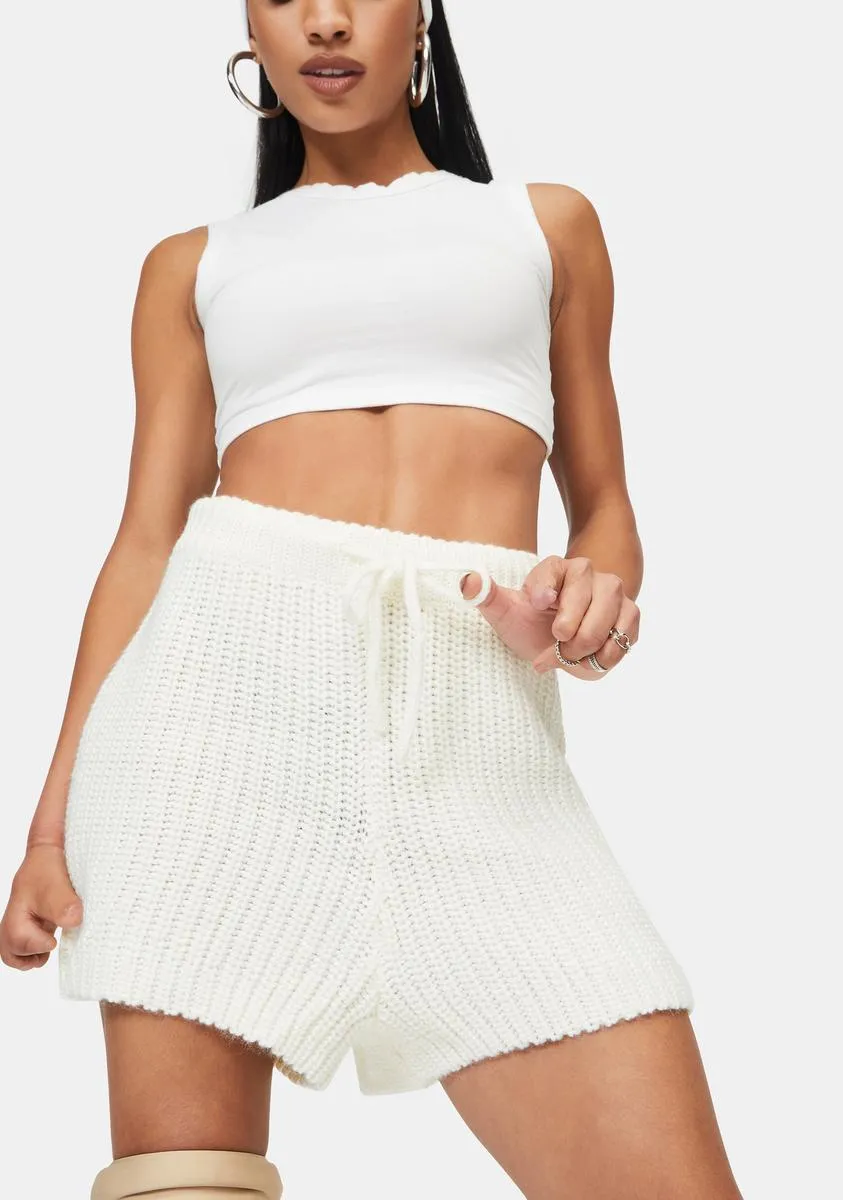 Cream Henry Chunky Knitted Shorts