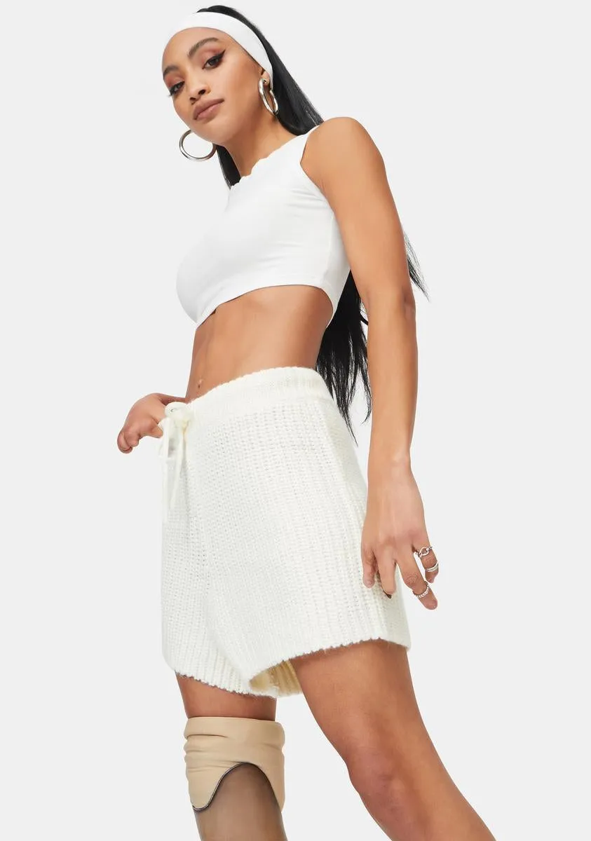 Cream Henry Chunky Knitted Shorts