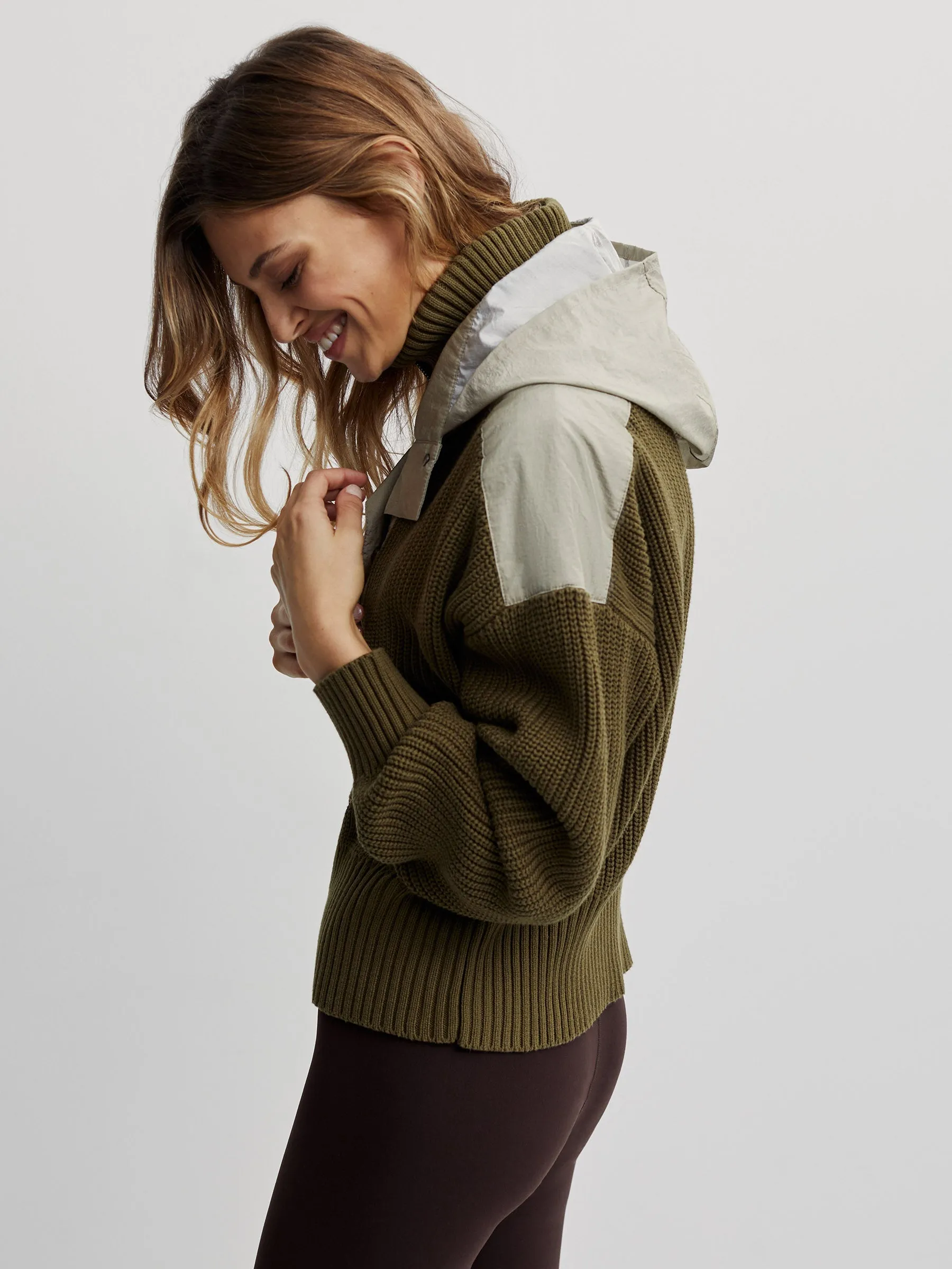 Dark Olive Mix Carter Half Zip Pullover