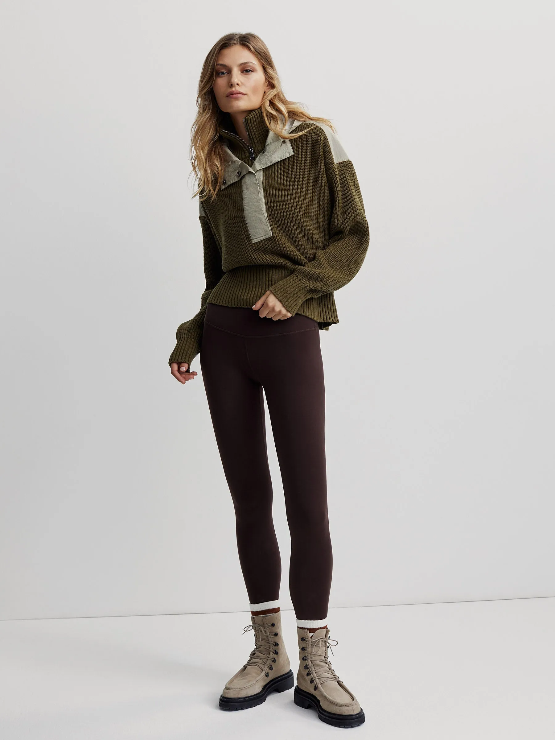 Dark Olive Mix Carter Half Zip Pullover