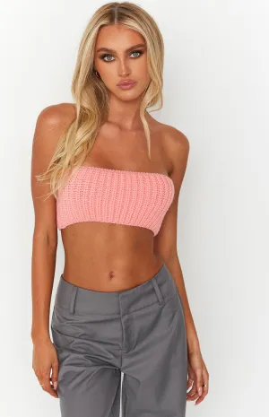 Debbie Pink Knit Bandeau