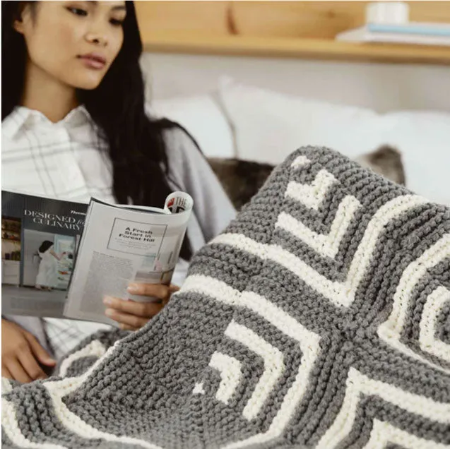 Deco Squares Knit Blanket