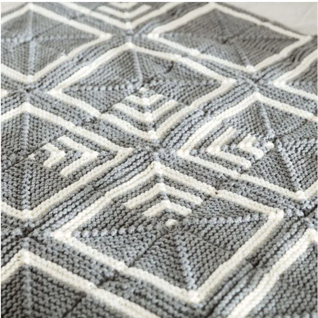 Deco Squares Knit Blanket