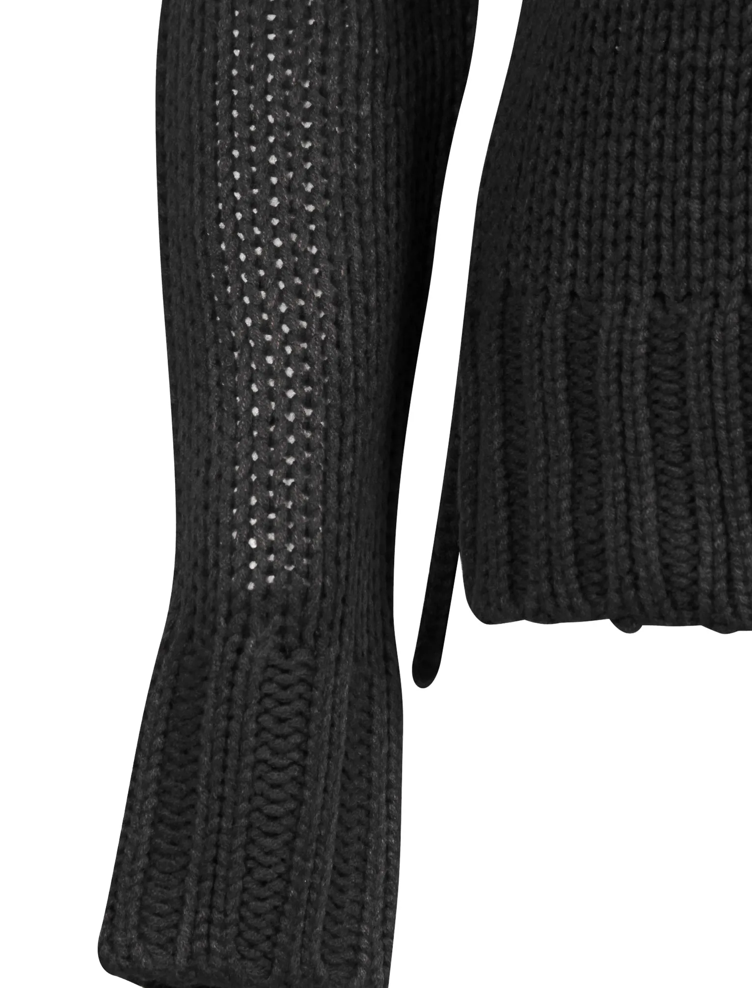 Drama Roll Neck Chunky Knit Jumper in Black - Amara Reya