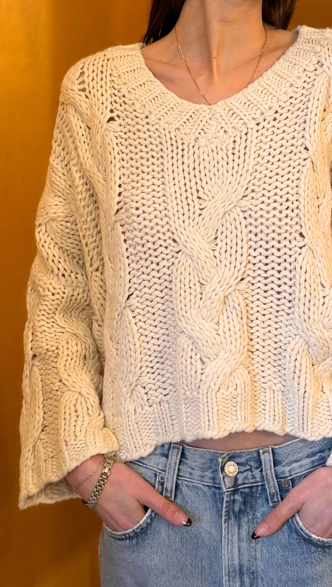 Elise Chunky Knit Sweater - Cream