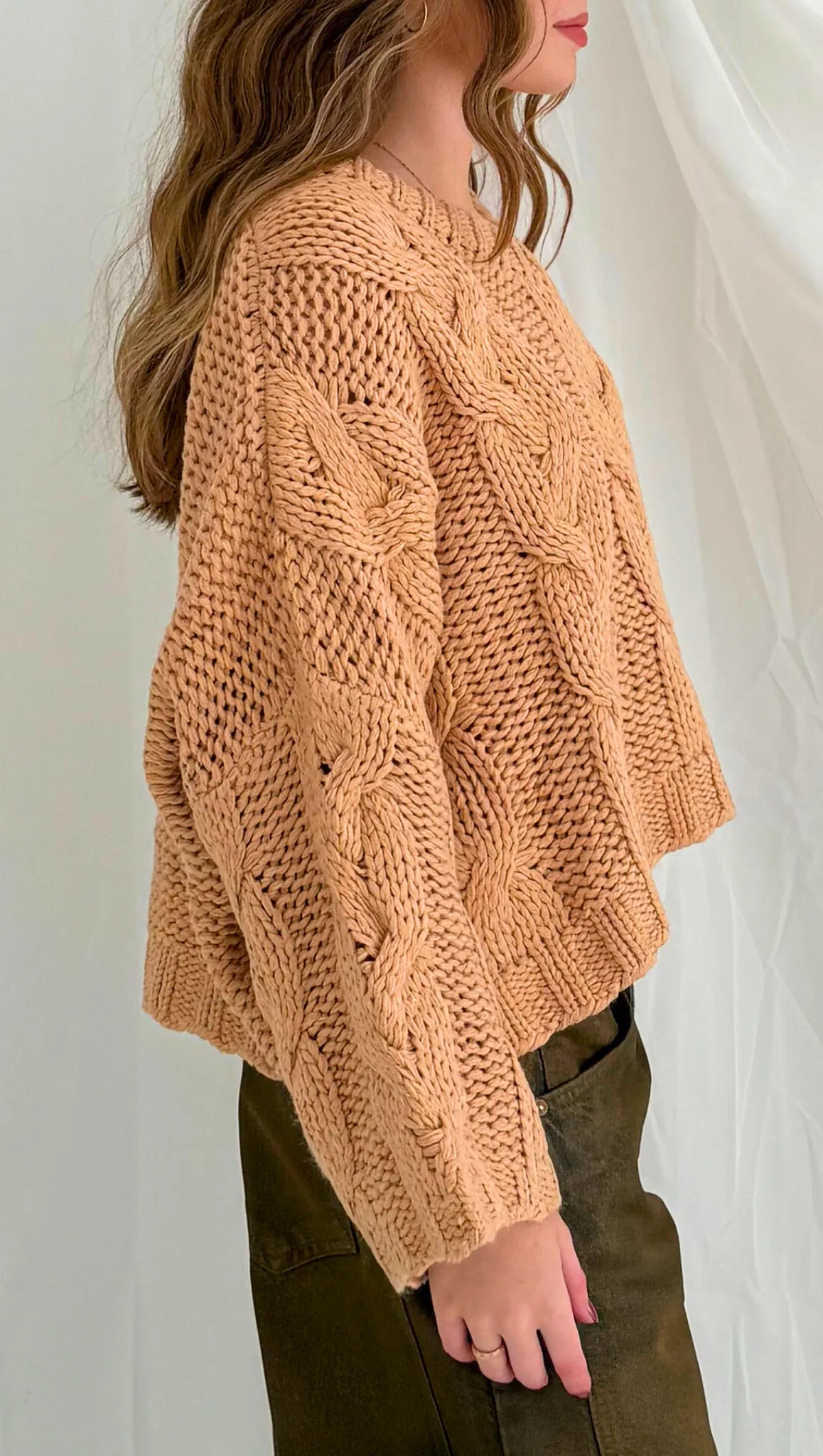 Elise Chunky Knit Sweater - Taupe