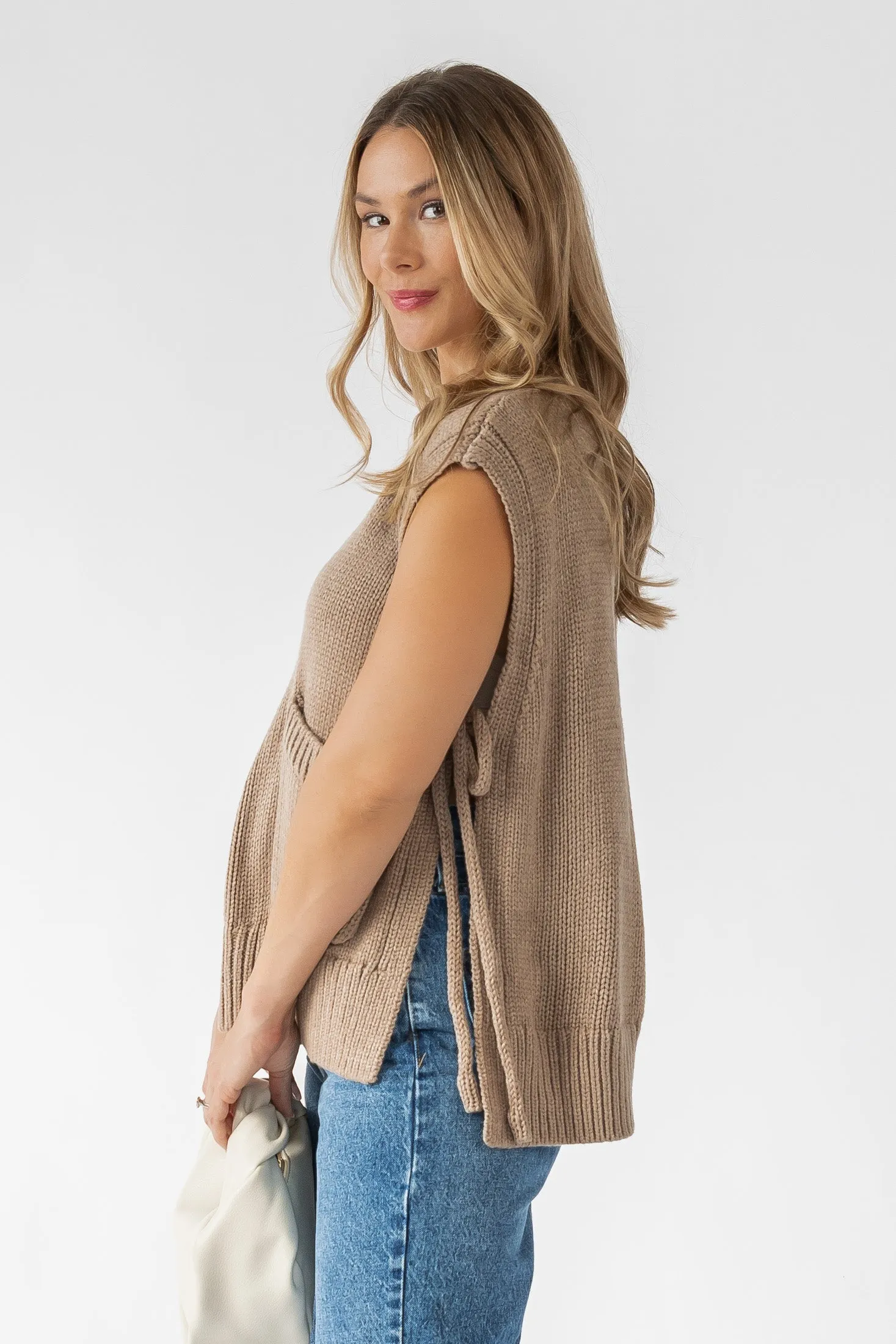 Ellena Side Tie Sweater - Final Sale