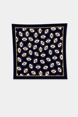 Evil Eye Print Black And White Scarf