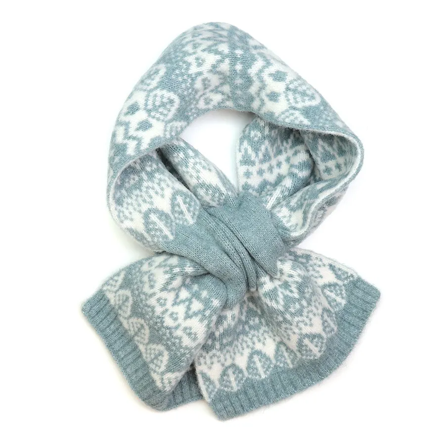 Farisle Pull Through Scarf | Duck Egg