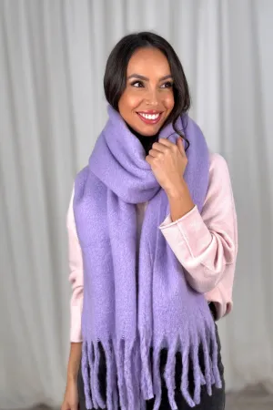 Frankie Tassel Scarf In Lilac