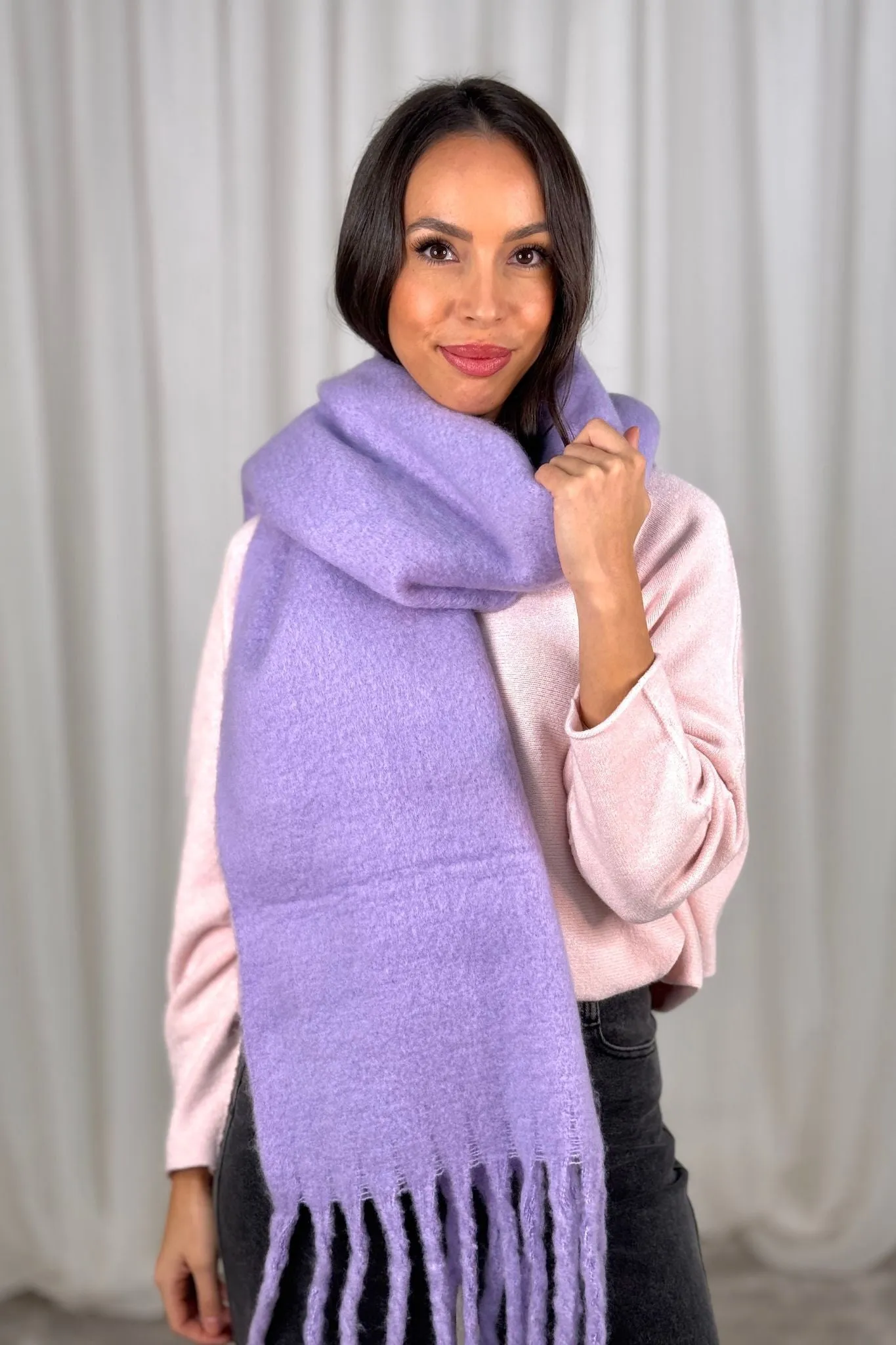 Frankie Tassel Scarf In Lilac