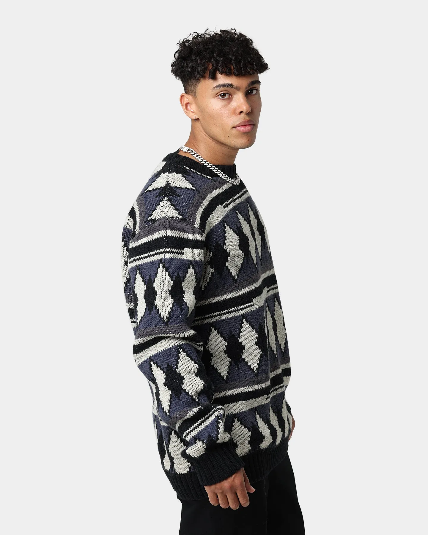 Fred Perry Chunky Jacquard Jumper Light Oyster