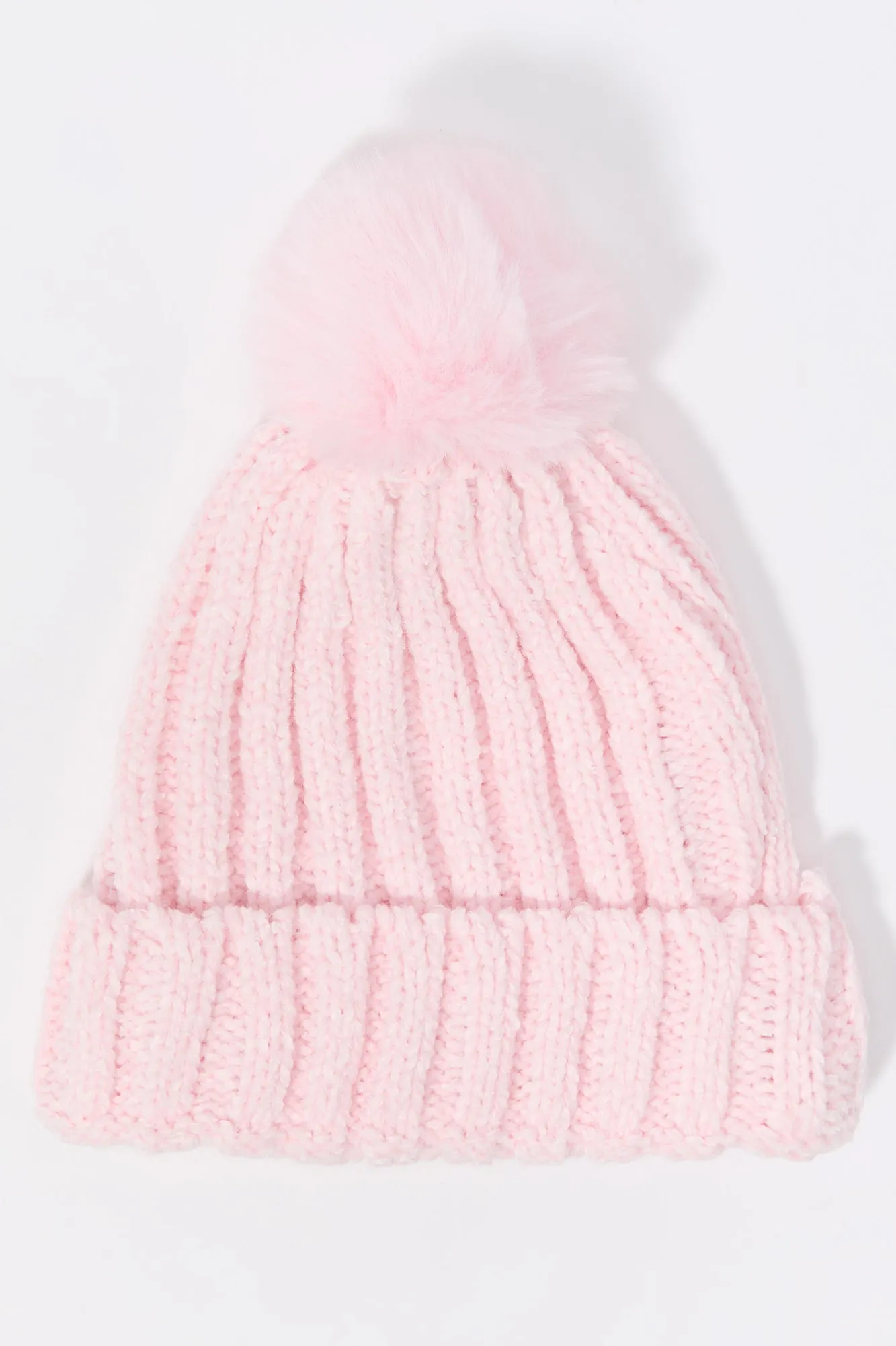 Girls Ribbed Chunky Knit Beanie