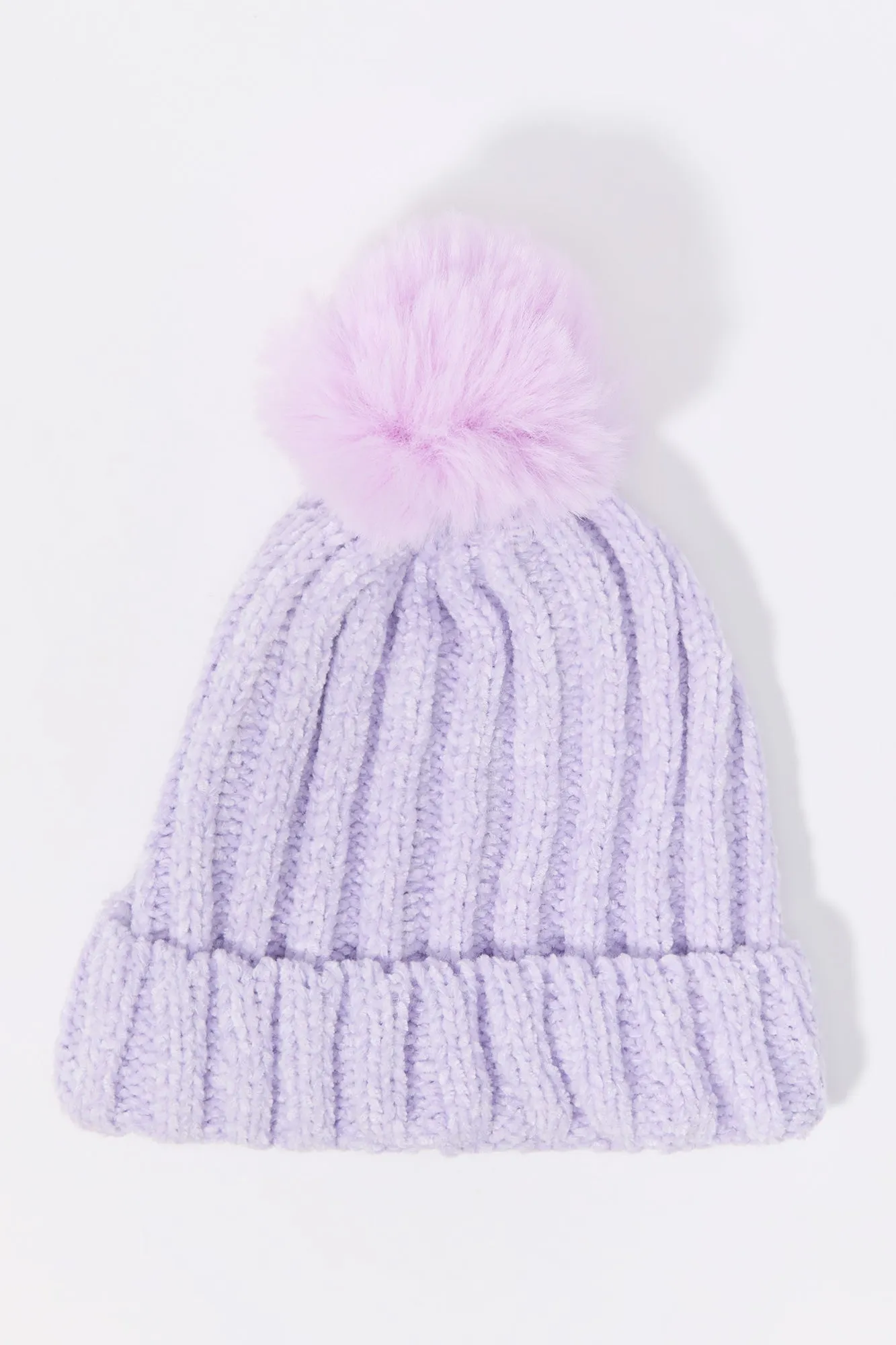 Girls Ribbed Chunky Knit Beanie