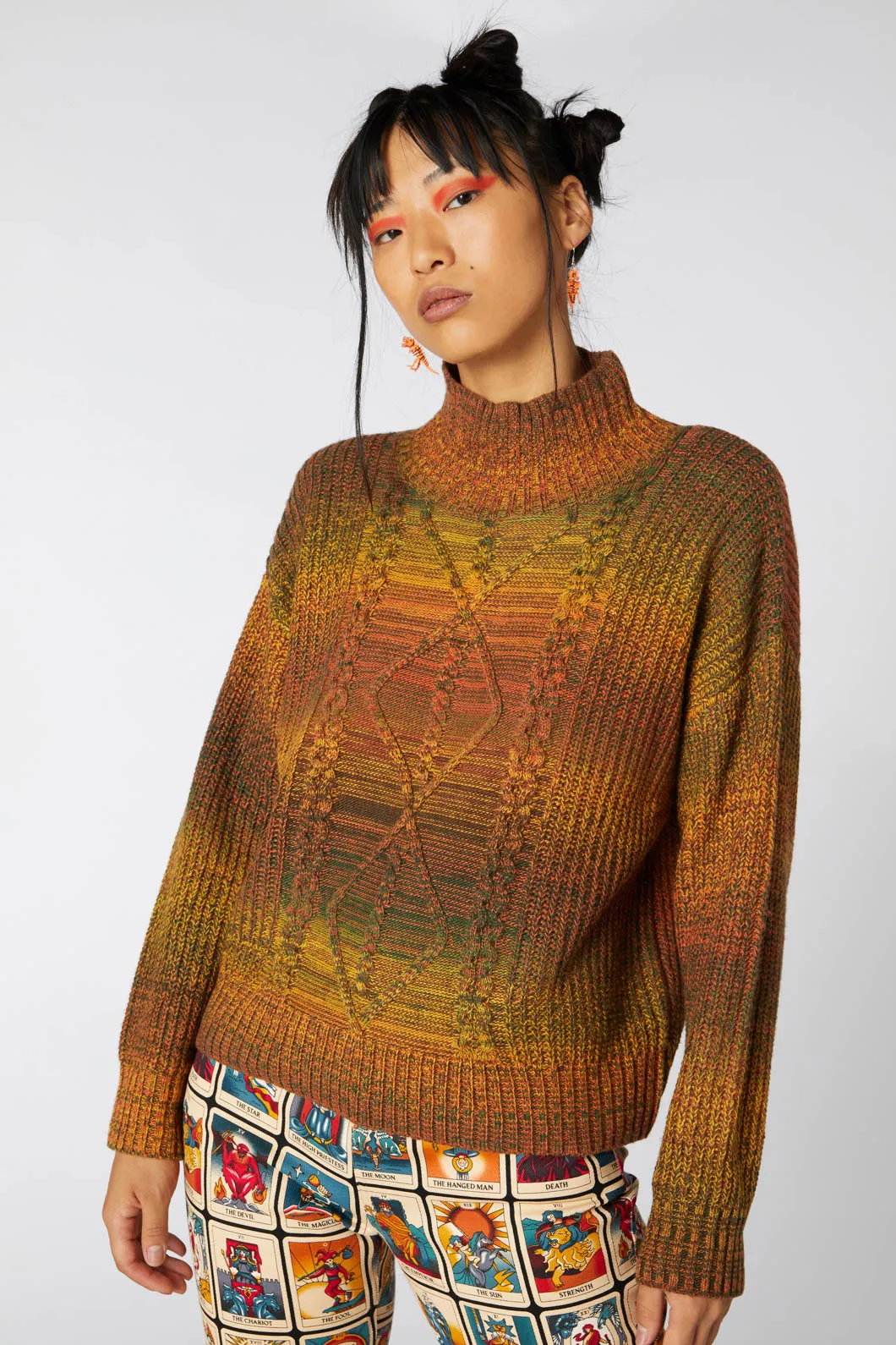 Gradient Cable Boxy Knit