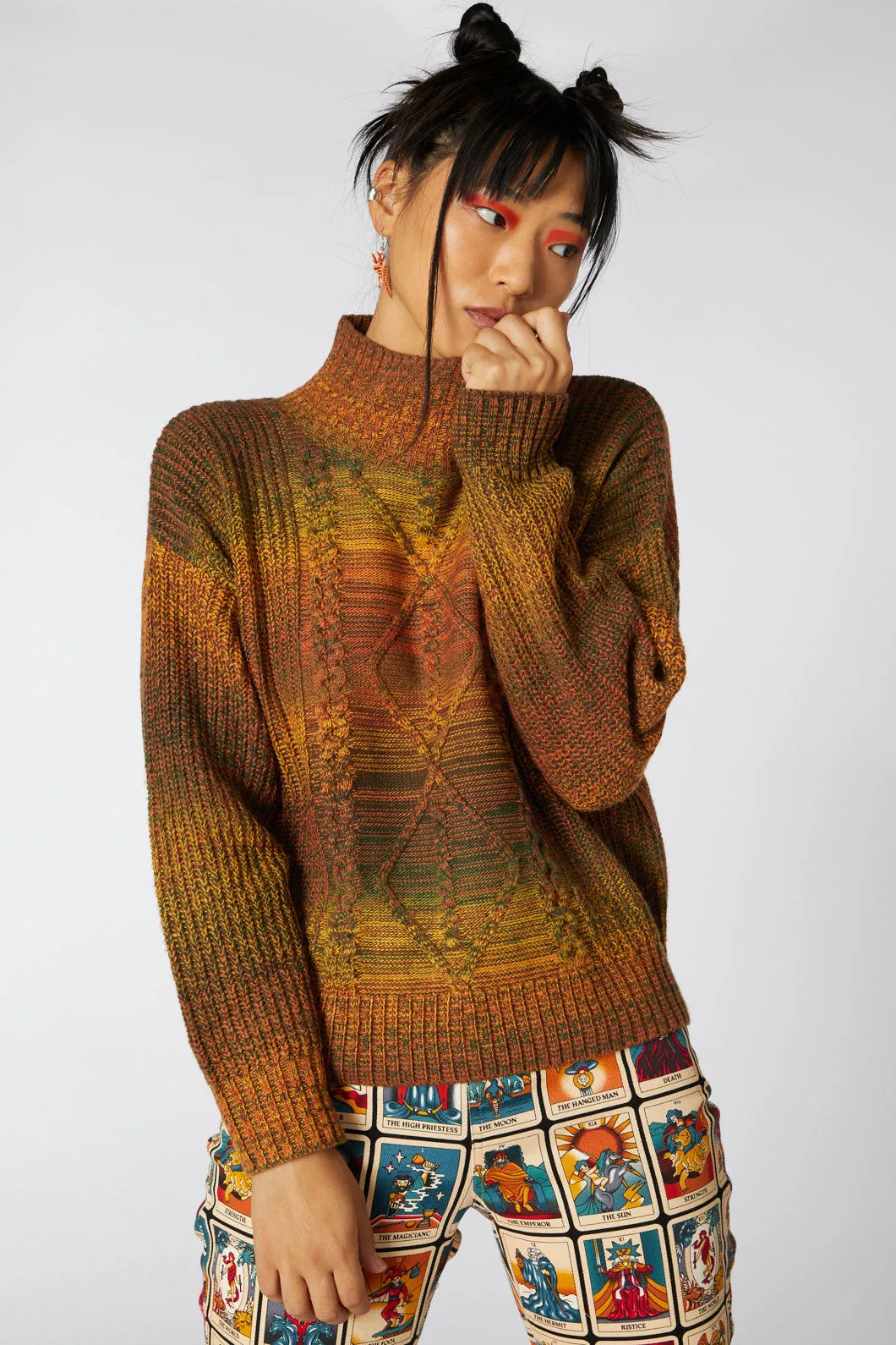 Gradient Cable Boxy Knit