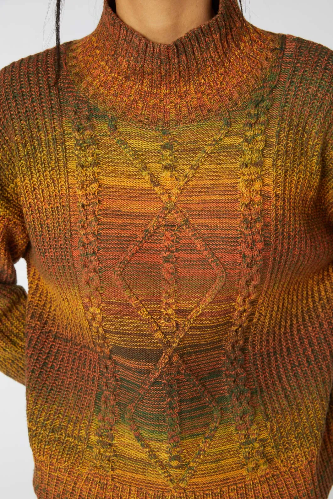 Gradient Cable Boxy Knit