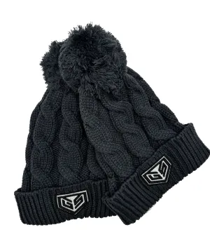 GS Crest Chunky Pom Pom Beanie - Charcoal