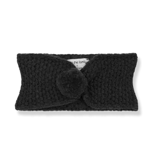 headband chunky knit with pom - anthracite