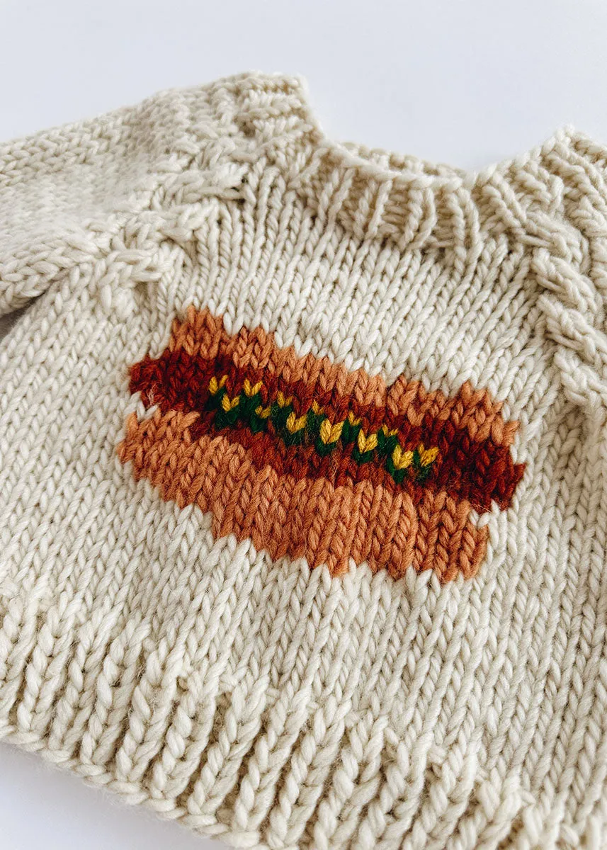 Hot Dog Crewneck Sweater - Ivory