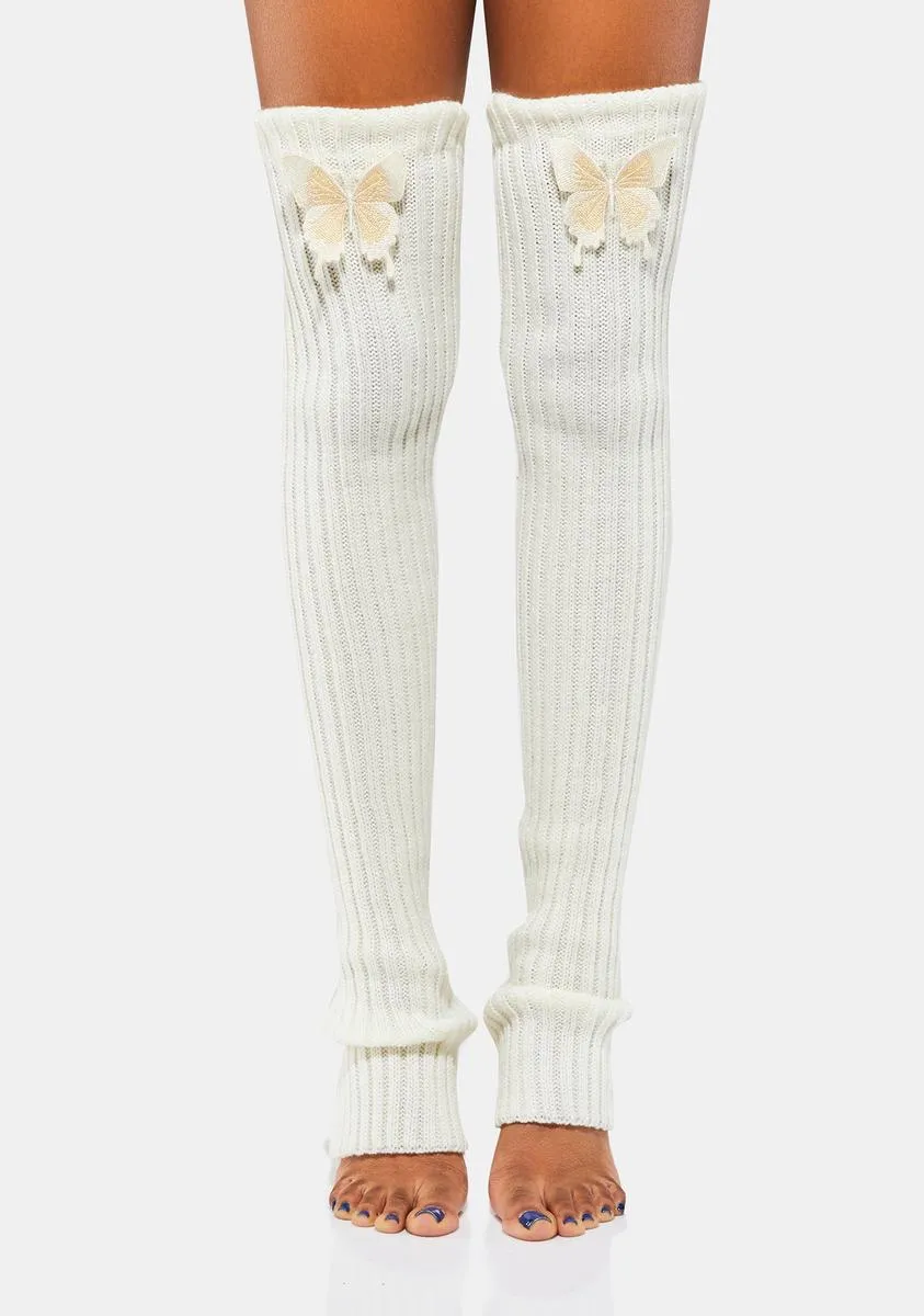 Ivory Pure Bliss Butterfly Leg Warmers