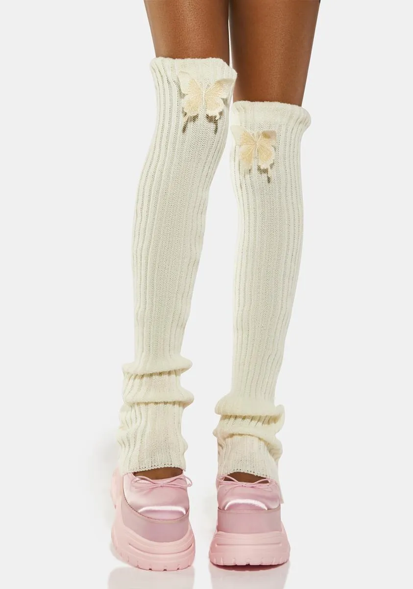 Ivory Pure Bliss Butterfly Leg Warmers