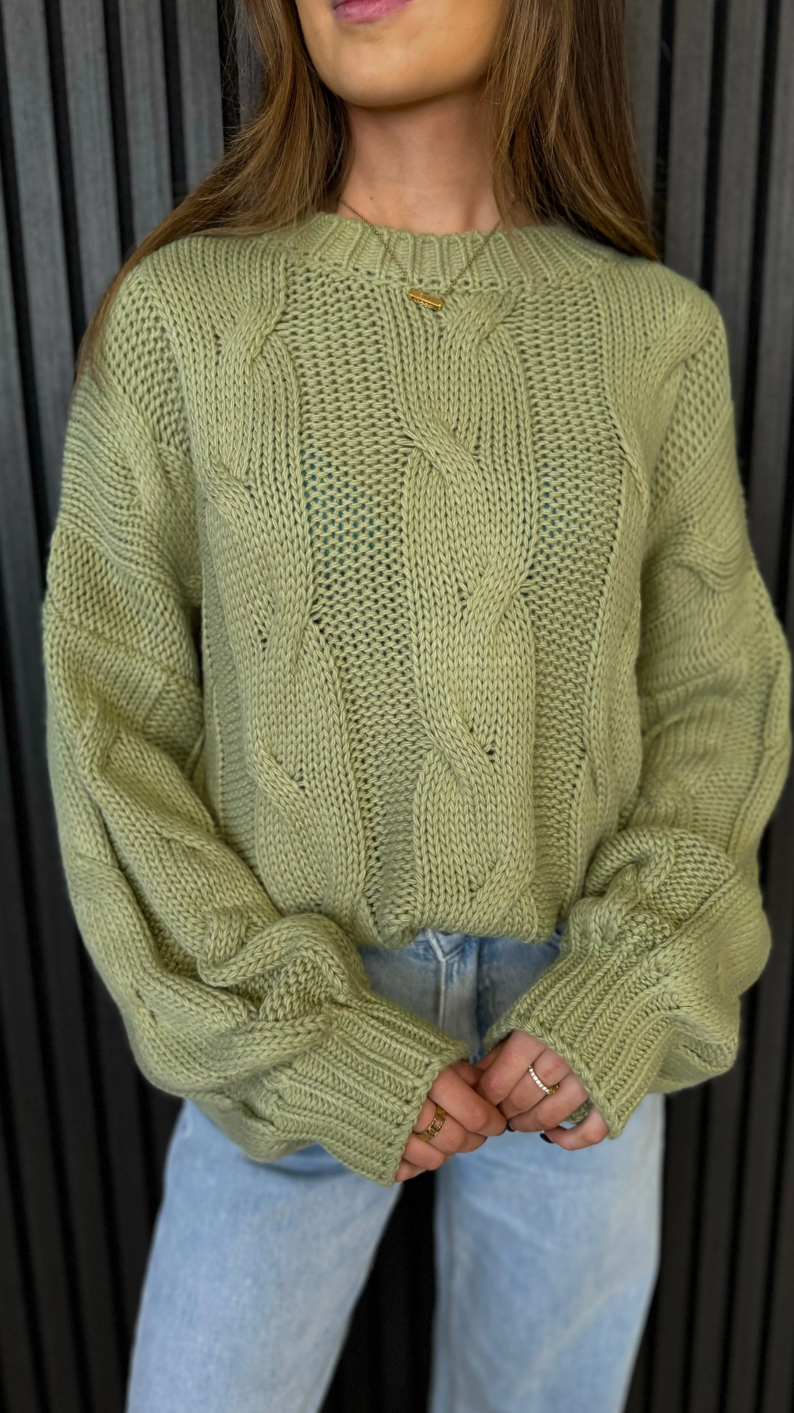 Jinnie Green Chunky Cable Knit Sweater