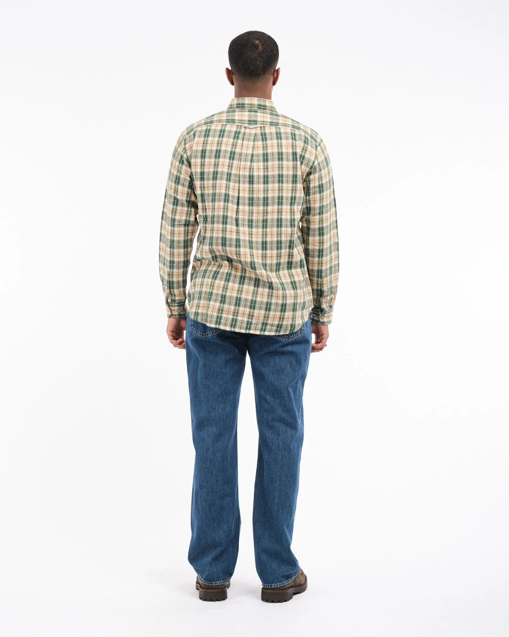 Julian Farmers Check Shirt Racing Green