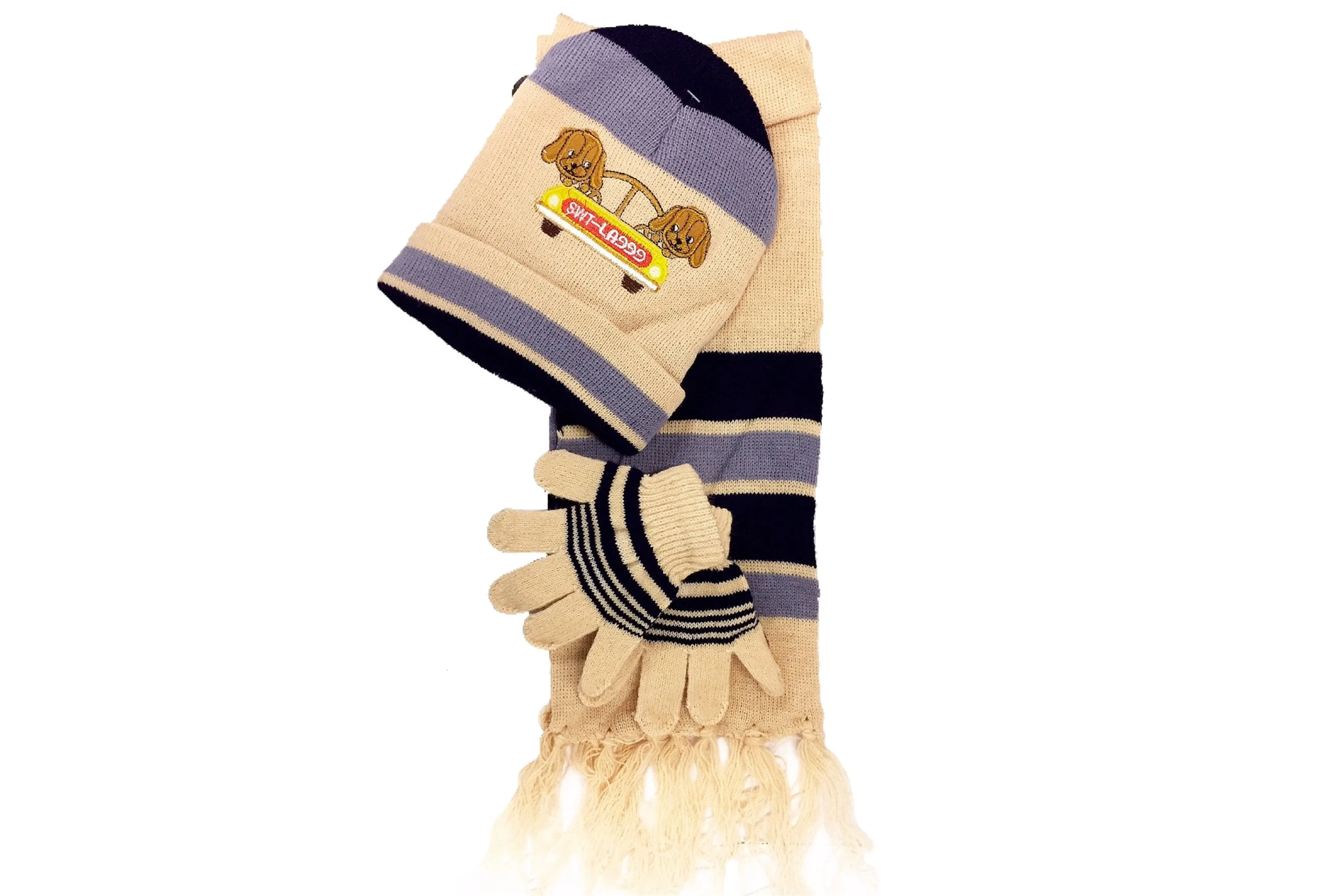 Kid's Scarf, Hat and Gloves Set (3-Pieces)