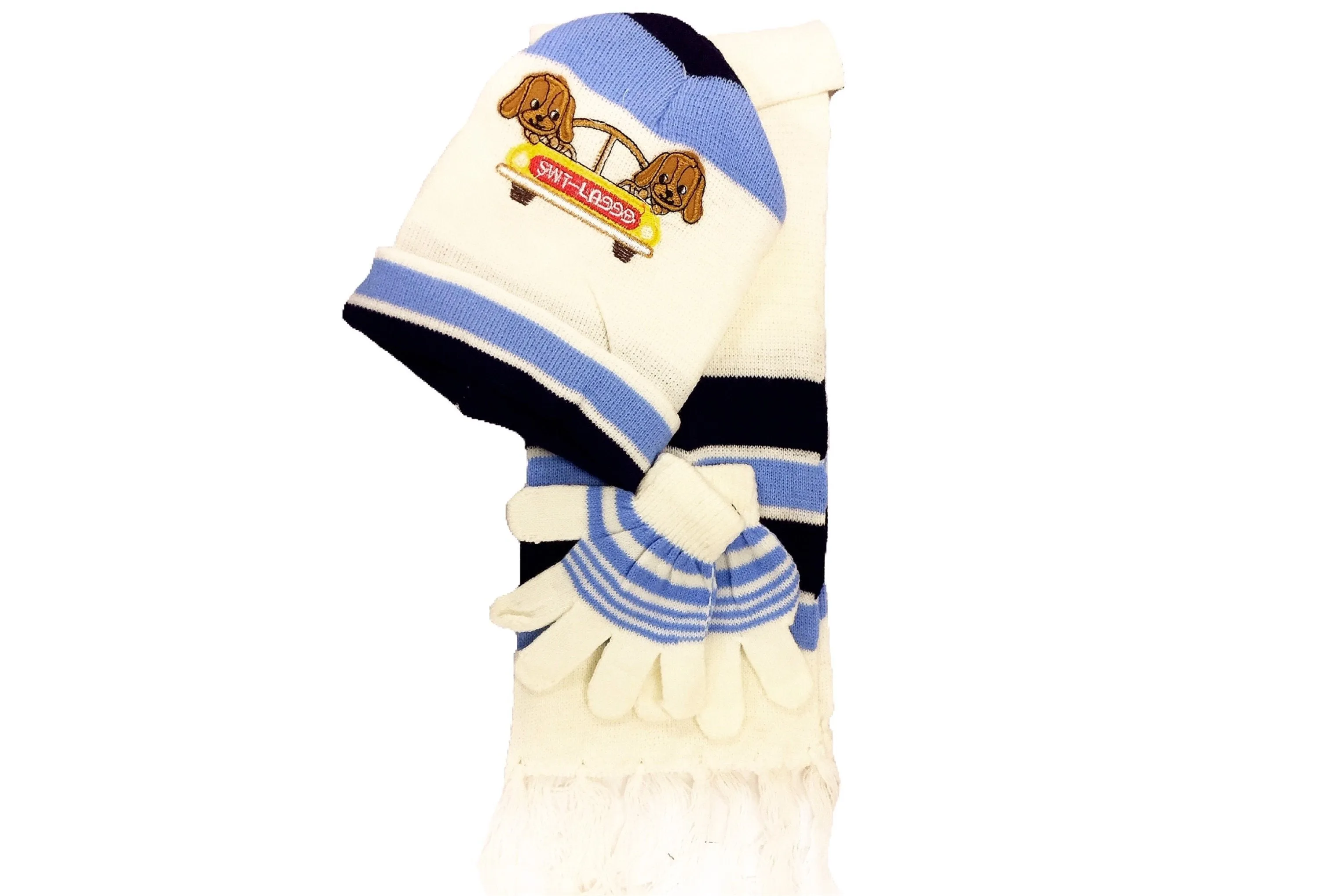 Kid's Scarf, Hat and Gloves Set (3-Pieces)