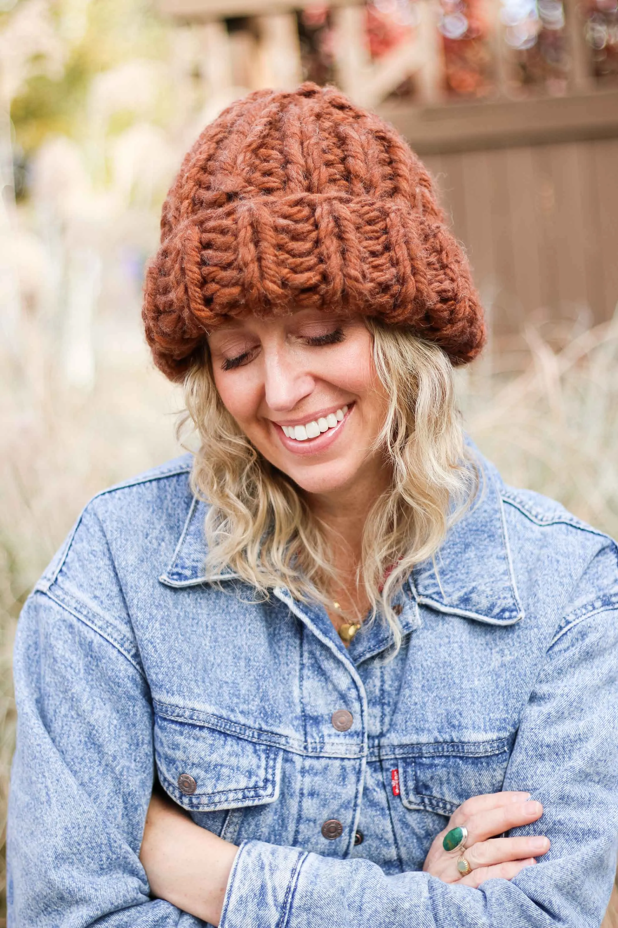 Knit Flat Chunky Hat Knitting Pattern