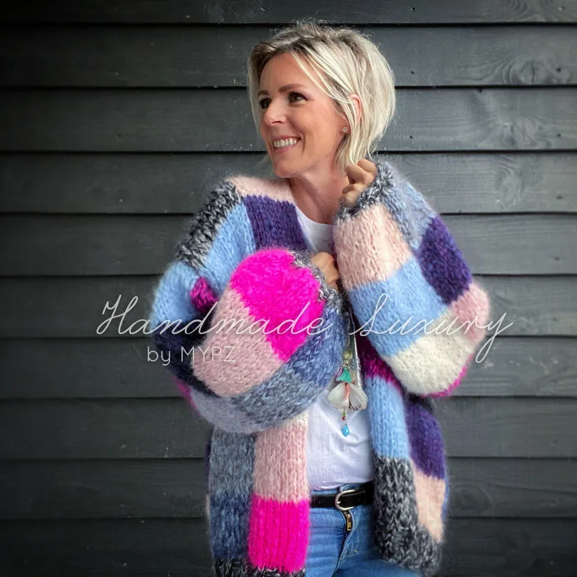 Knit pattern – MYPZ Patchwork Mohair Cardigan Blue NO.9