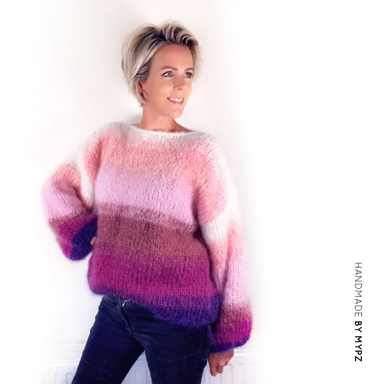 Knit pattern – MYPZ striped mohair pullover Jolie No9 for beginners (ENG-NL)