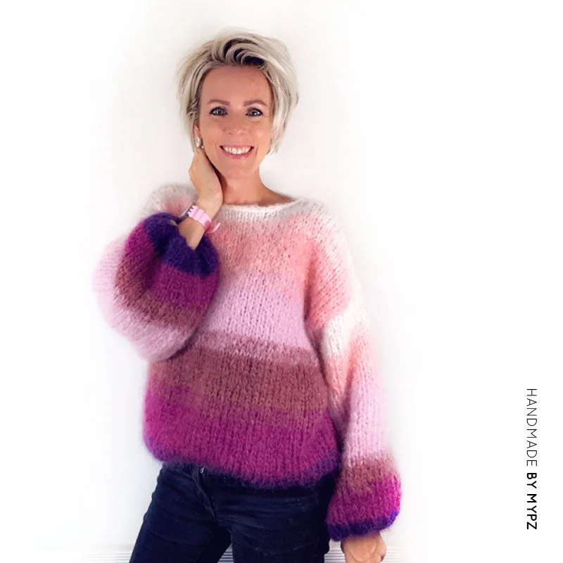 Knit pattern – MYPZ striped mohair pullover Jolie No9 for beginners (ENG-NL)