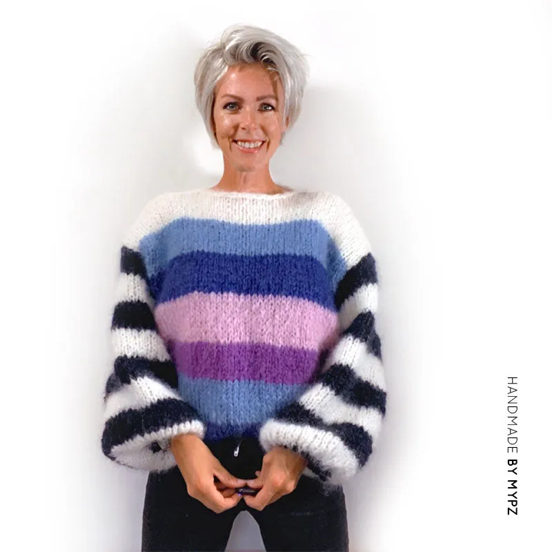 Knit pattern – MYPZ striped mohair pullover NO.9 for beginners (ENG-NL)