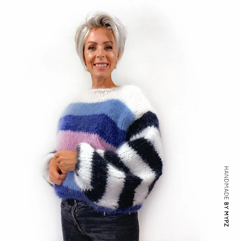 Knit pattern – MYPZ striped mohair pullover NO.9 for beginners (ENG-NL)