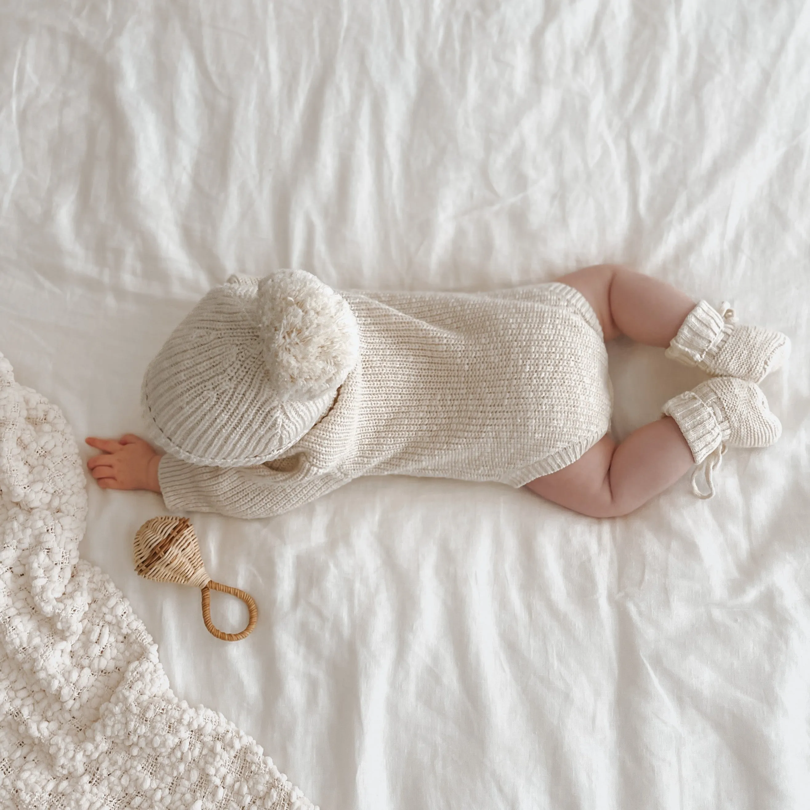 'Little Honey' Chunky Knit Romper - Honey